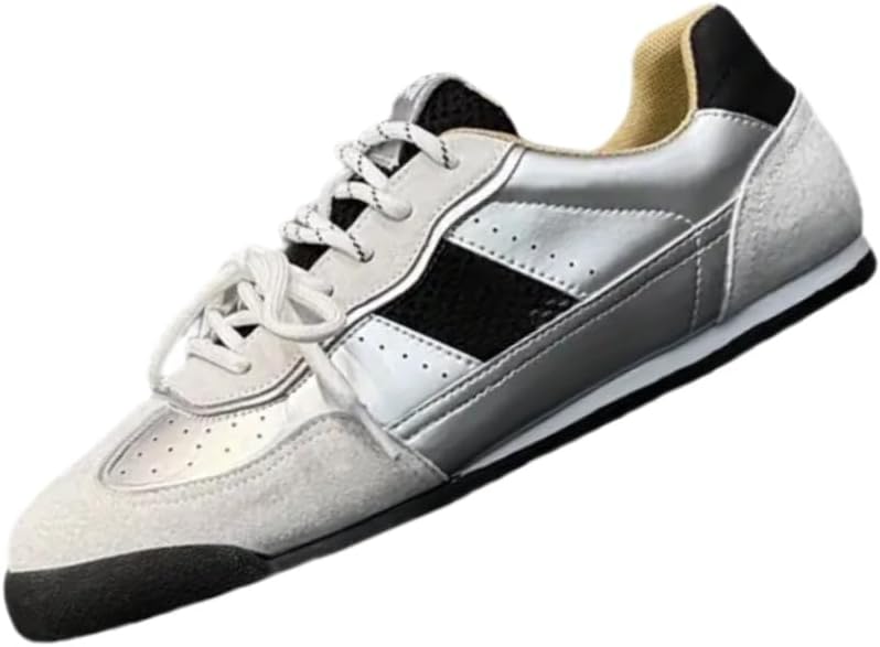 

Мужские низкие спортивные кроссовки с верхом из ПУ/ткани, мягкой резиновой подошвой, шнуровкой, повседневные кроссовки, подходят для тренировок в любое время года, бега и повседневной носки, износостойкие и противоскользящие Clolinde, серебро