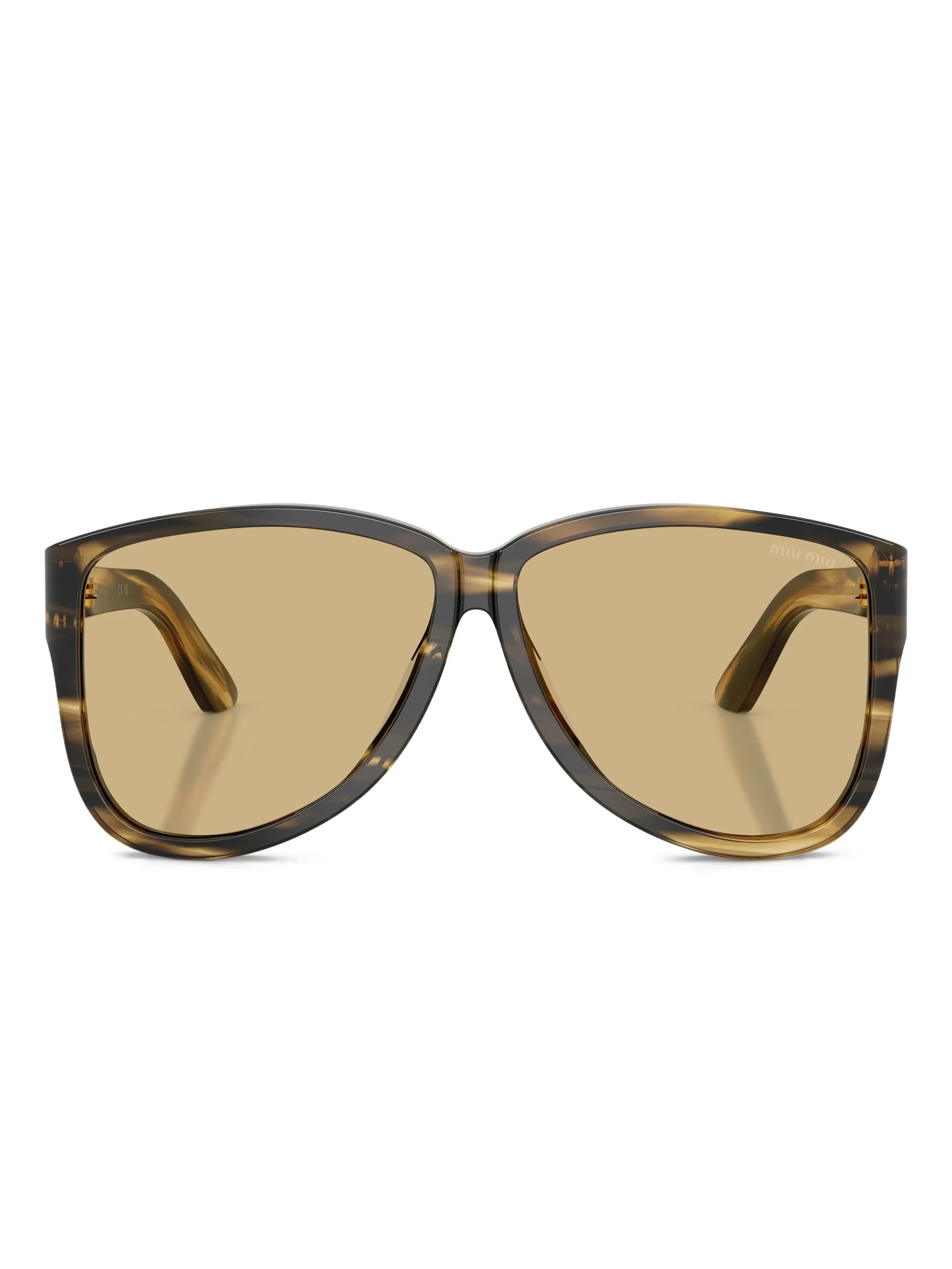 

Солнцезащитные очки в массивной оправе Miu Miu, коричневый