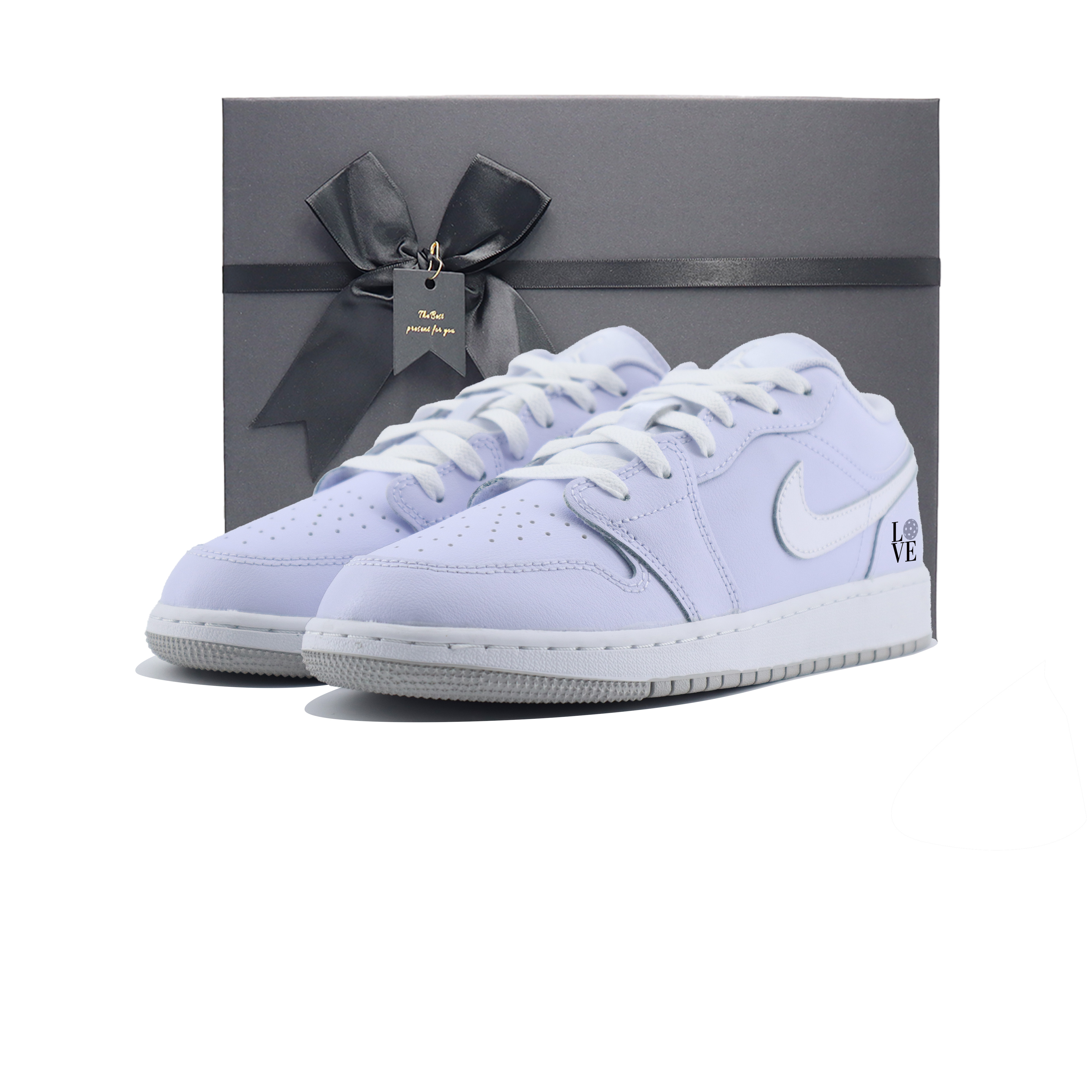 

Баскетбольные кроссовки Air 1 "Cobalt Bliss" с противоскользящим покрытием, износостойкие, низкие, для детей и подростков Jordan, белый/серый