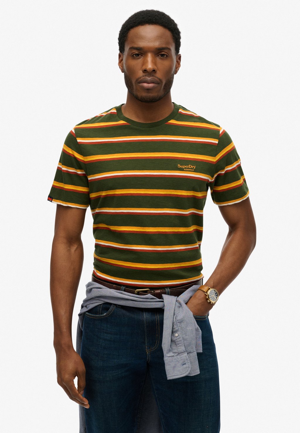 

Футболка с принтом ESSENTIALS STRIPE Superdry, зеленый