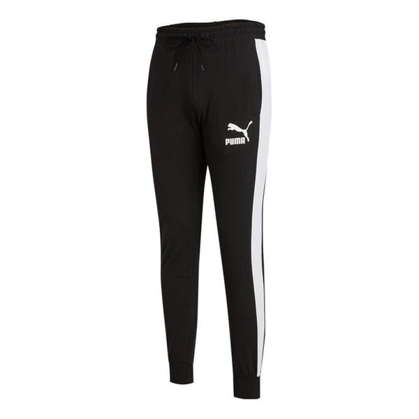 

Брюки iconic t7 track pants 'black white' Puma, черный