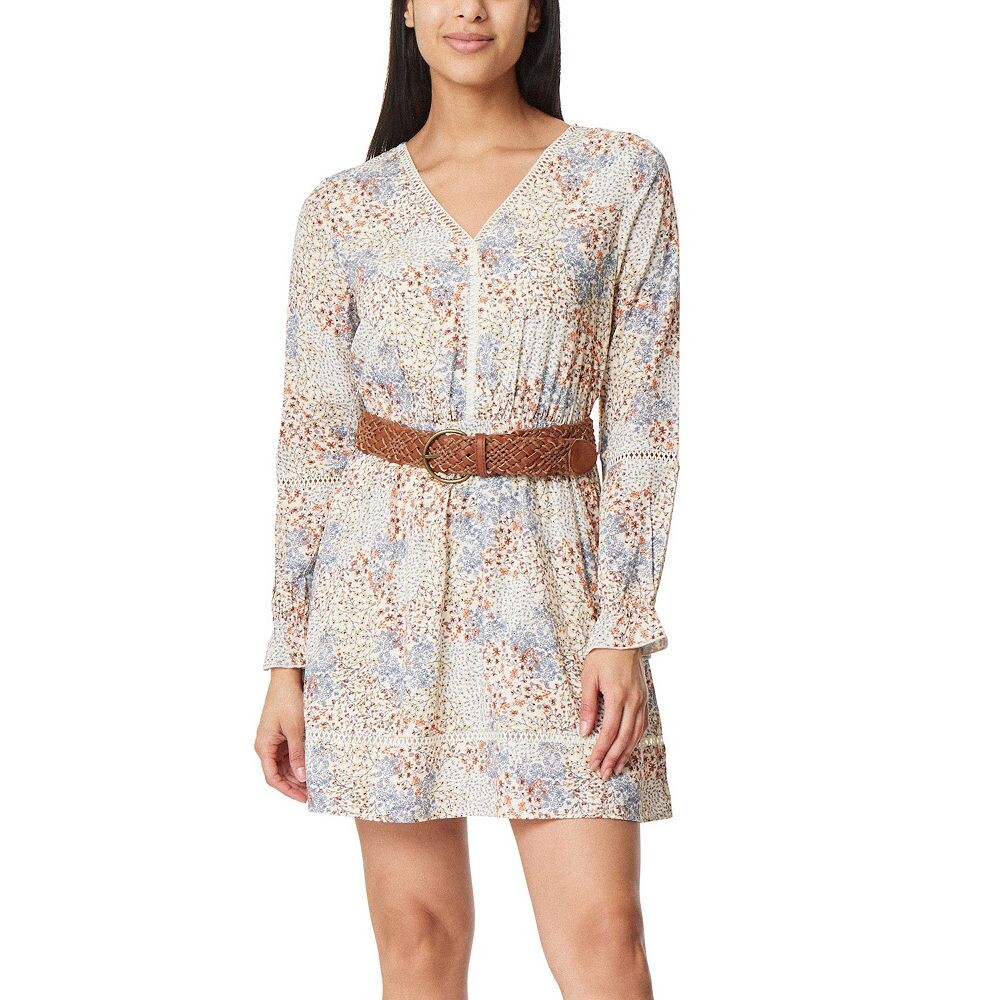 

Стена для юниоровПлатье Samantha с поясом и цветочным принтом WallFlower, цвет Tan Patchwork Floral