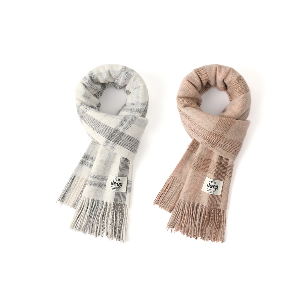 

Jeep Вязаный шарф унисекс, 2 Pack (White+Camel)