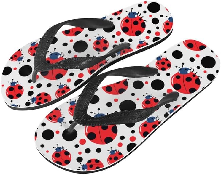 

Женские сандалии-вьетнамки племени ацтеков Semiouray, классические мужские вьетнамки с тремя полосками в стиле тай-дай с божьей коровкой, мягкие и удобные для ванной, унисекс, черный