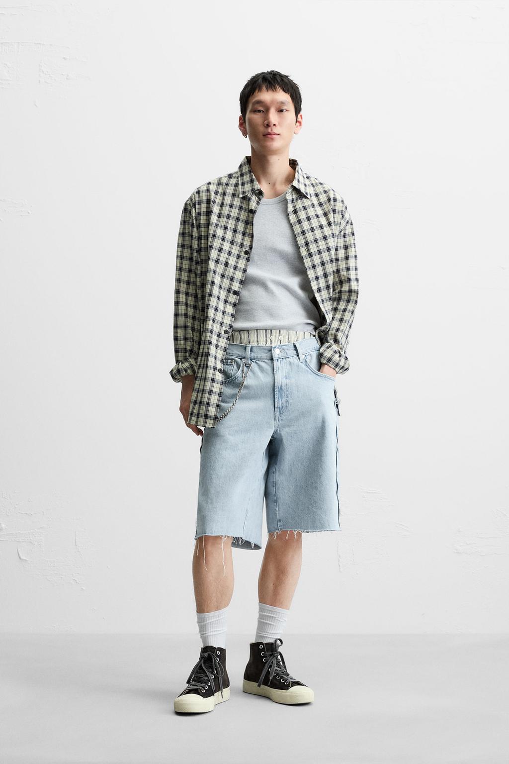 

Шорты-бермуды мешковатого покроя ZARA, светло-синий