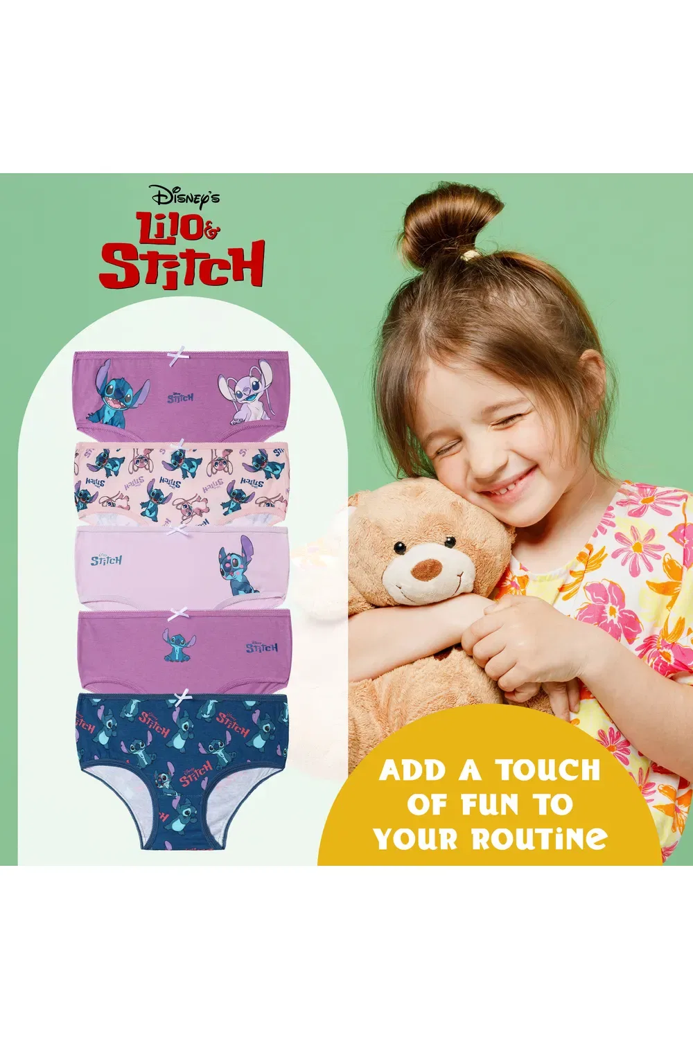 Набор трусов Disney Stitch, 5 шт, хлопок, мультиколор — фото 3