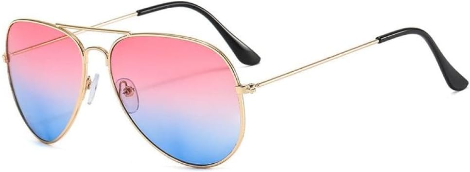 

Солнцезащитные очки с двойной перемычкой 2027 года, женские и мужские, с алюминиевой оправой и линзами с градиентом цвета «океан», женские и мужские MTZJH, Gold Pink Blue