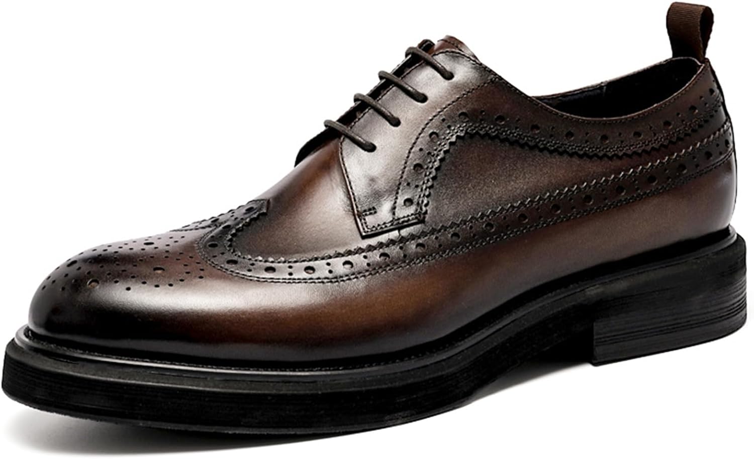 

Мужские дерби с кружевами и крыловатым носком, официальная обувь для свадьбы, туфли дерби из натуральной кожи для деловой встречи Hlasmspe, Coffee