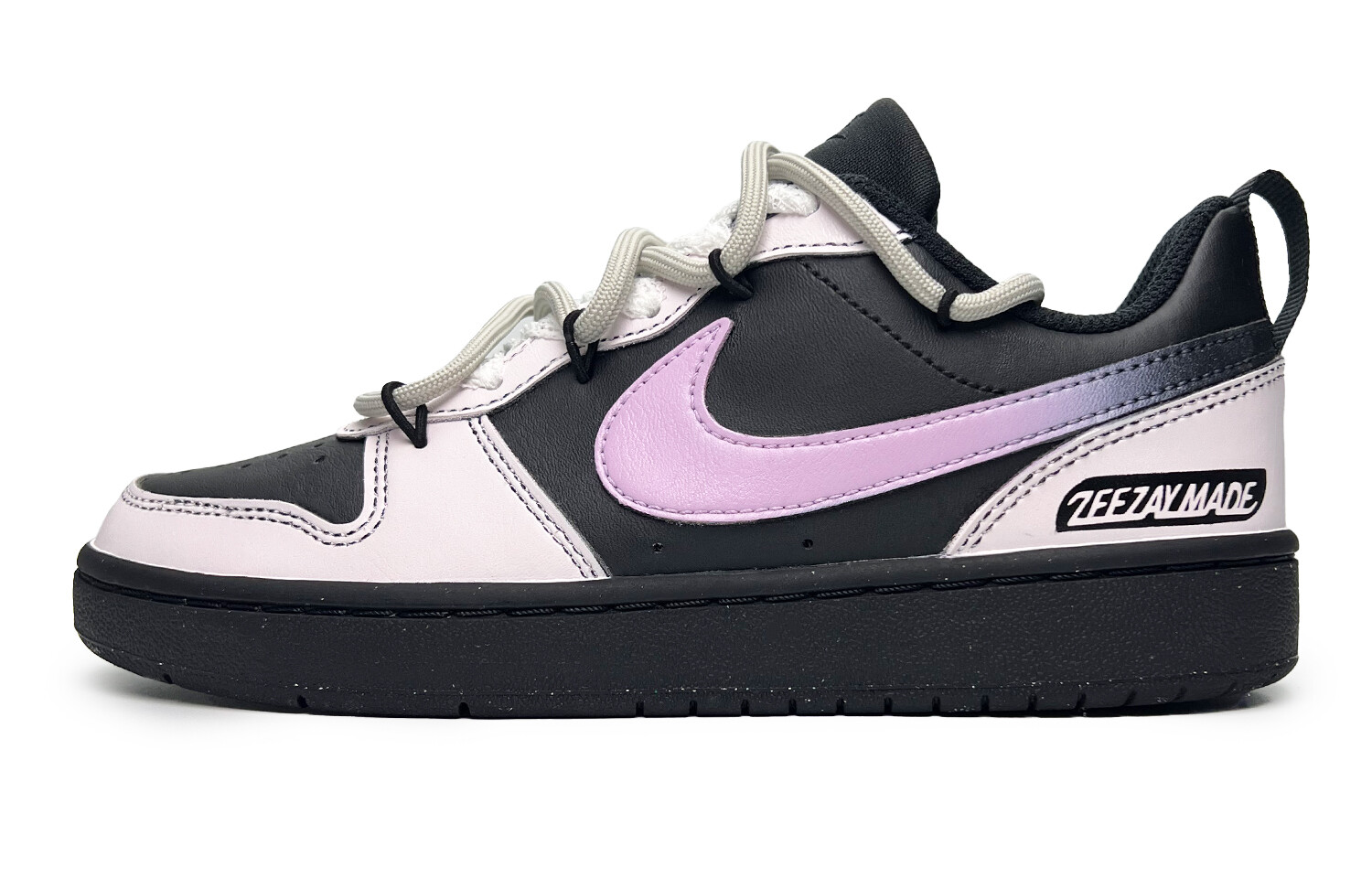 

Кроссовки Nike Court Borough Kids' Skateboarding Shoes Grade School, черный/розовый