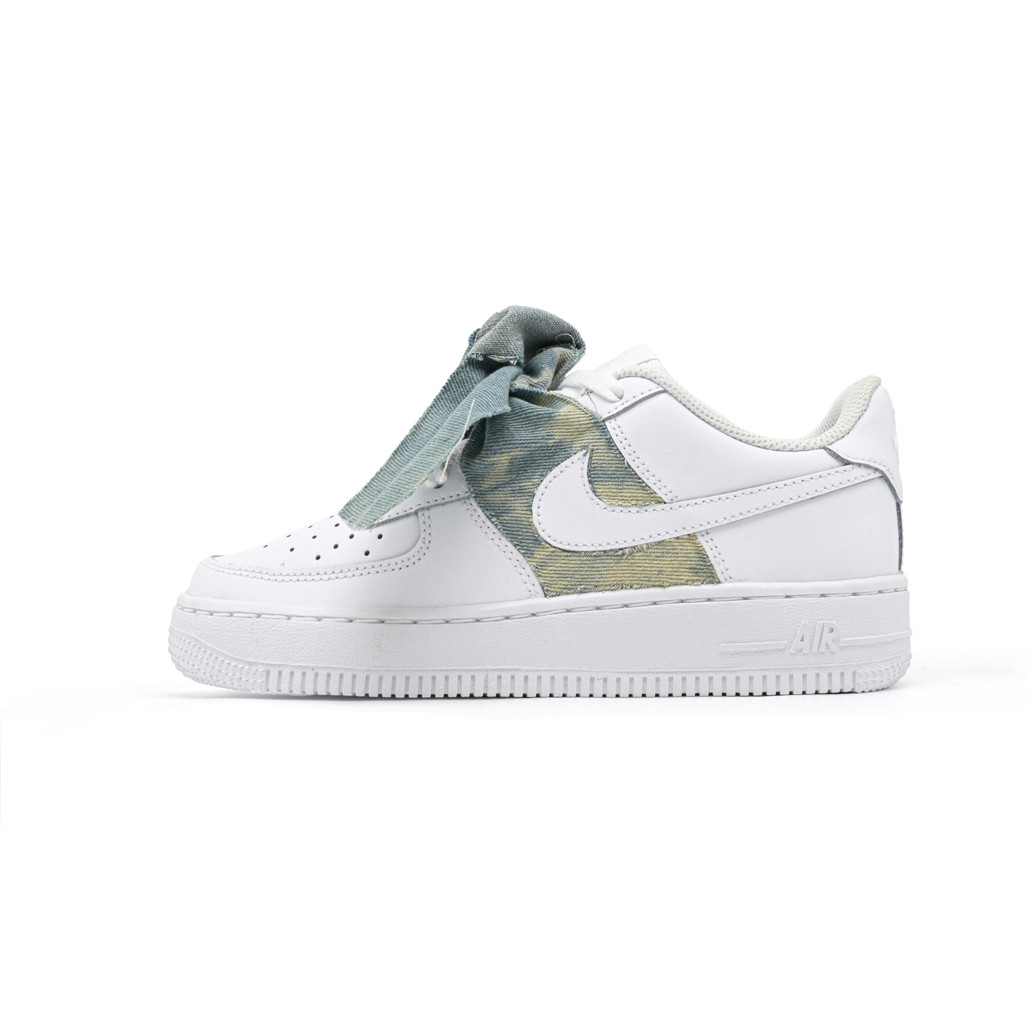 

Nike Air Force 1 устойчивые к скольжению и истиранию низкие скейтбордские кроссовки унисекс белый голубой - белый, цвет White