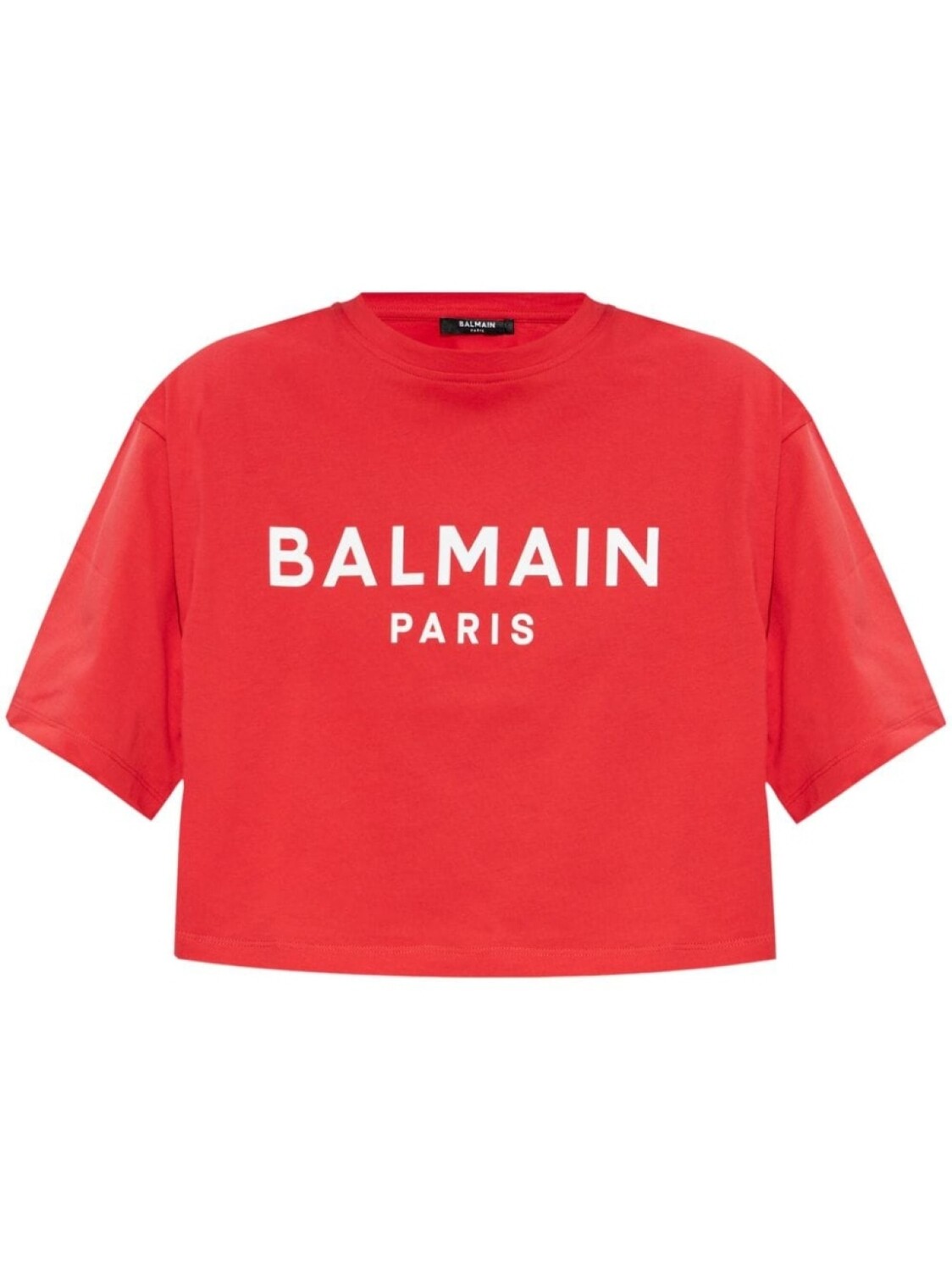 

Balmain укороченная футболка с логотипом, красный