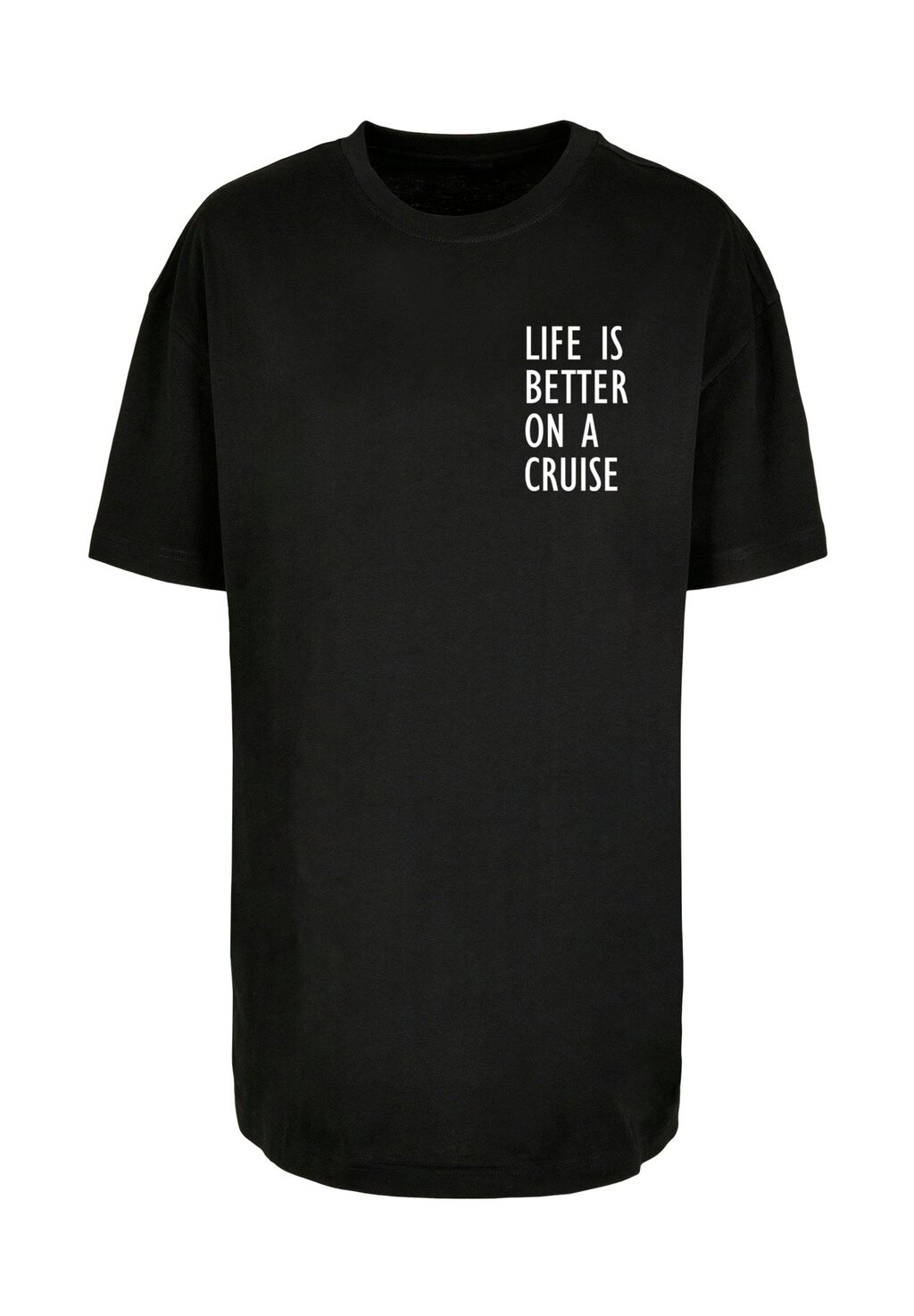 

Футболка с принтом LIFE IS BETTER Merchcode, черный