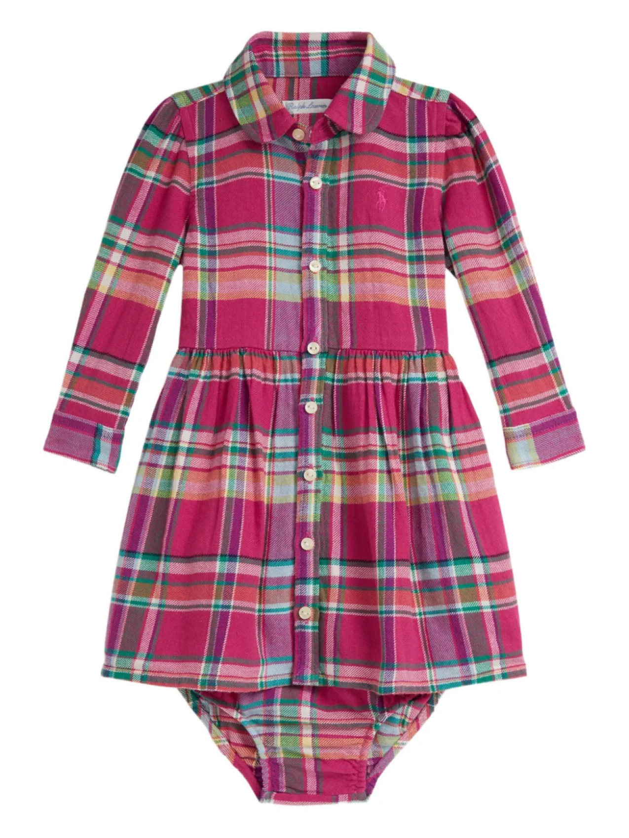 

POLO RALPH LAUREN KIDS клетчатое платье на пуговицах, розовый