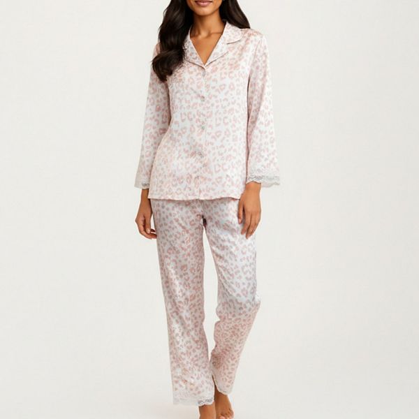 

Женский комплект из 2 предметов: пижама с леопардовым принтом и брюки свободного кроя Anna-Kaci