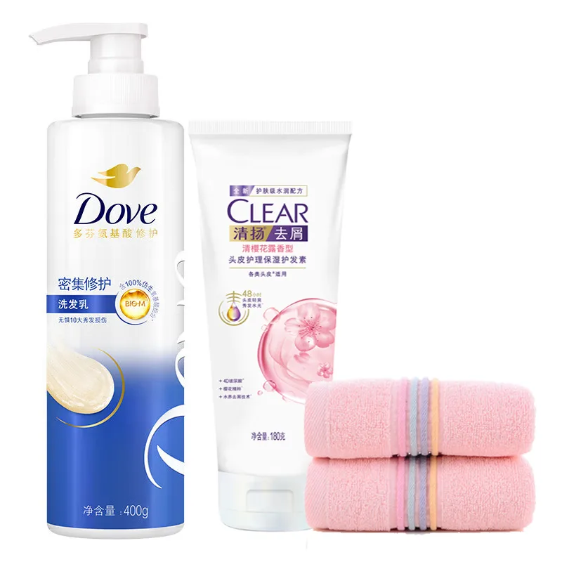 Набор шампуня и кондиционера CLEAR Intensive Repairing Cherry Blossom для восстановления и очищения Dove, Nourishing Hydrating 700g+Silky Smoothing 700g — фото 2