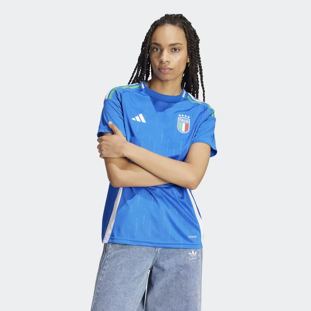 

Женская домашняя футболка Adidas Italy 24, синий