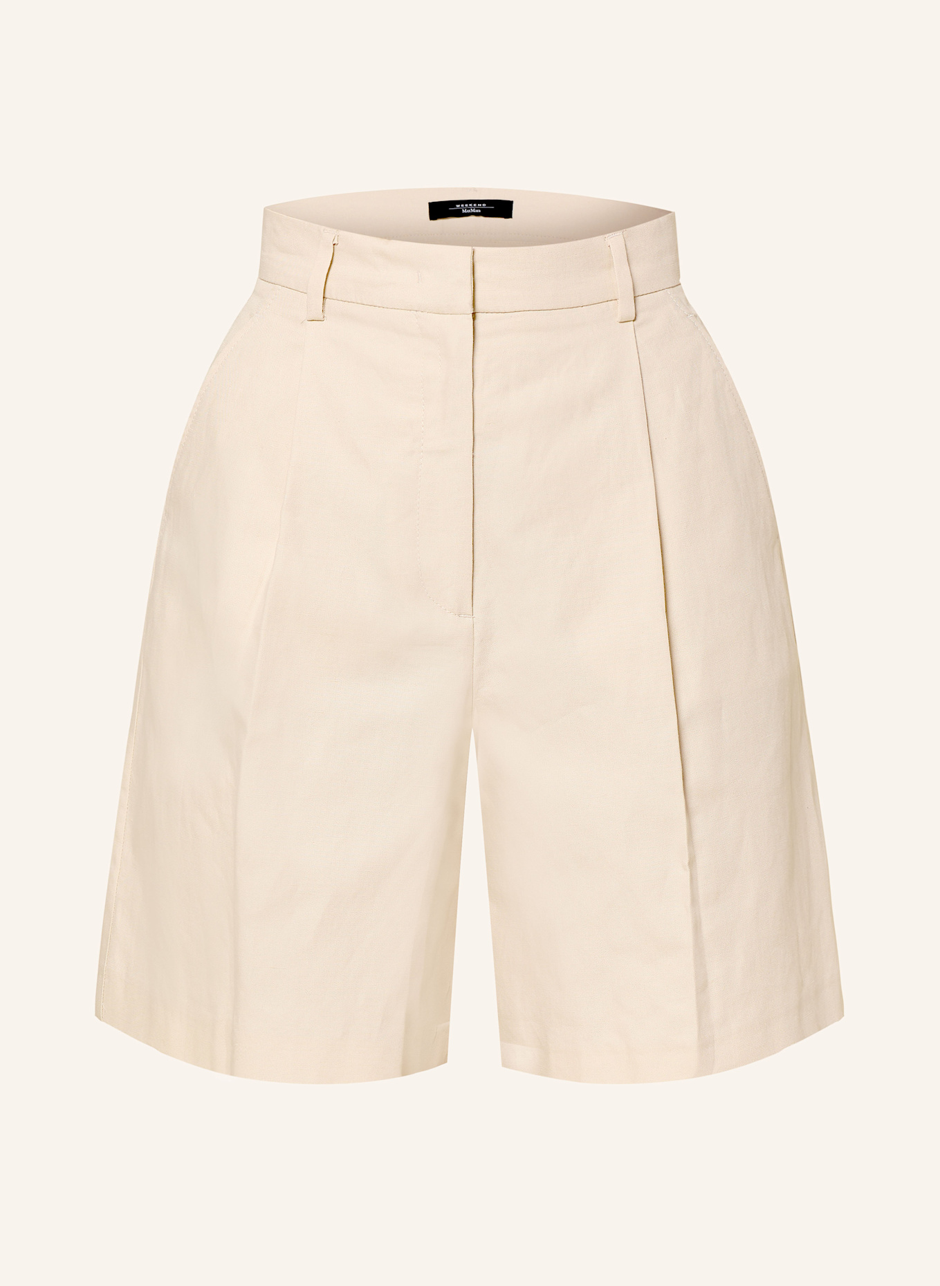 

Шорты экуба с льном Weekend Max Mara, экрю