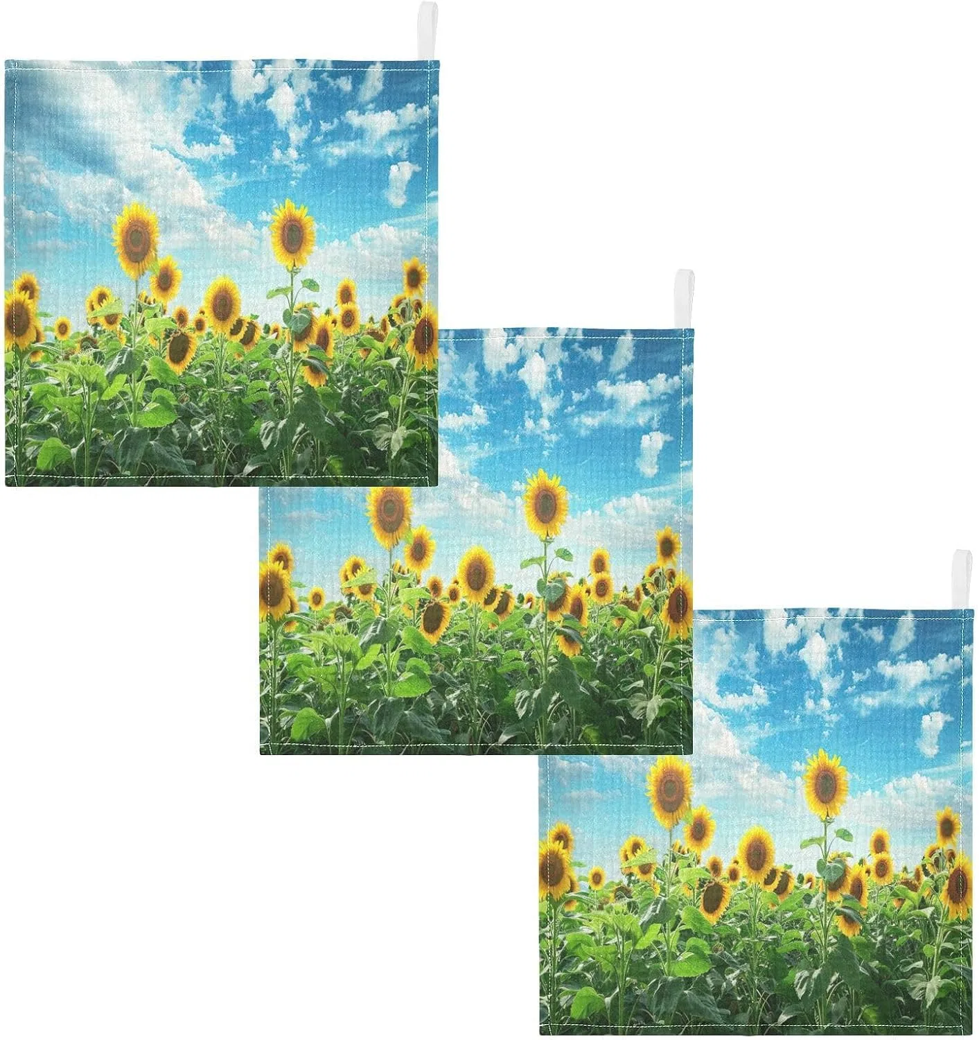 Мусселиновые мочалки для лица, JUMBEAR, 5 штук, 30x30 см, Подсолнухи