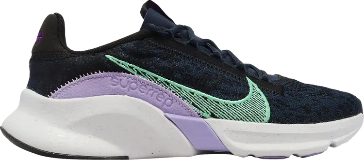 

Кроссовки Nike Wmns SuperRep Go 3 Flyknit Next Nature 'Armoury Navy Green Glow', черный