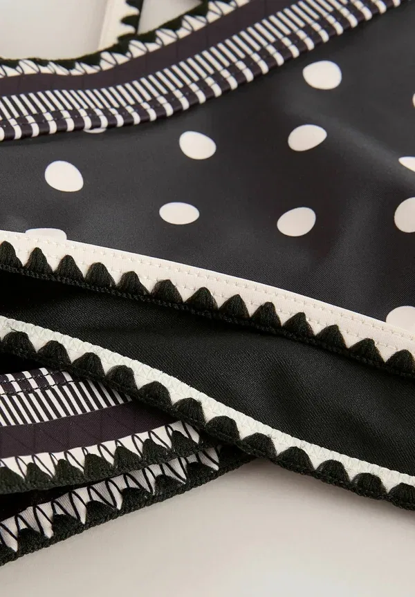 Купальник комплект, полиэстер, Regular fit - triangle set, Next Polka Dot, черный — фото 2