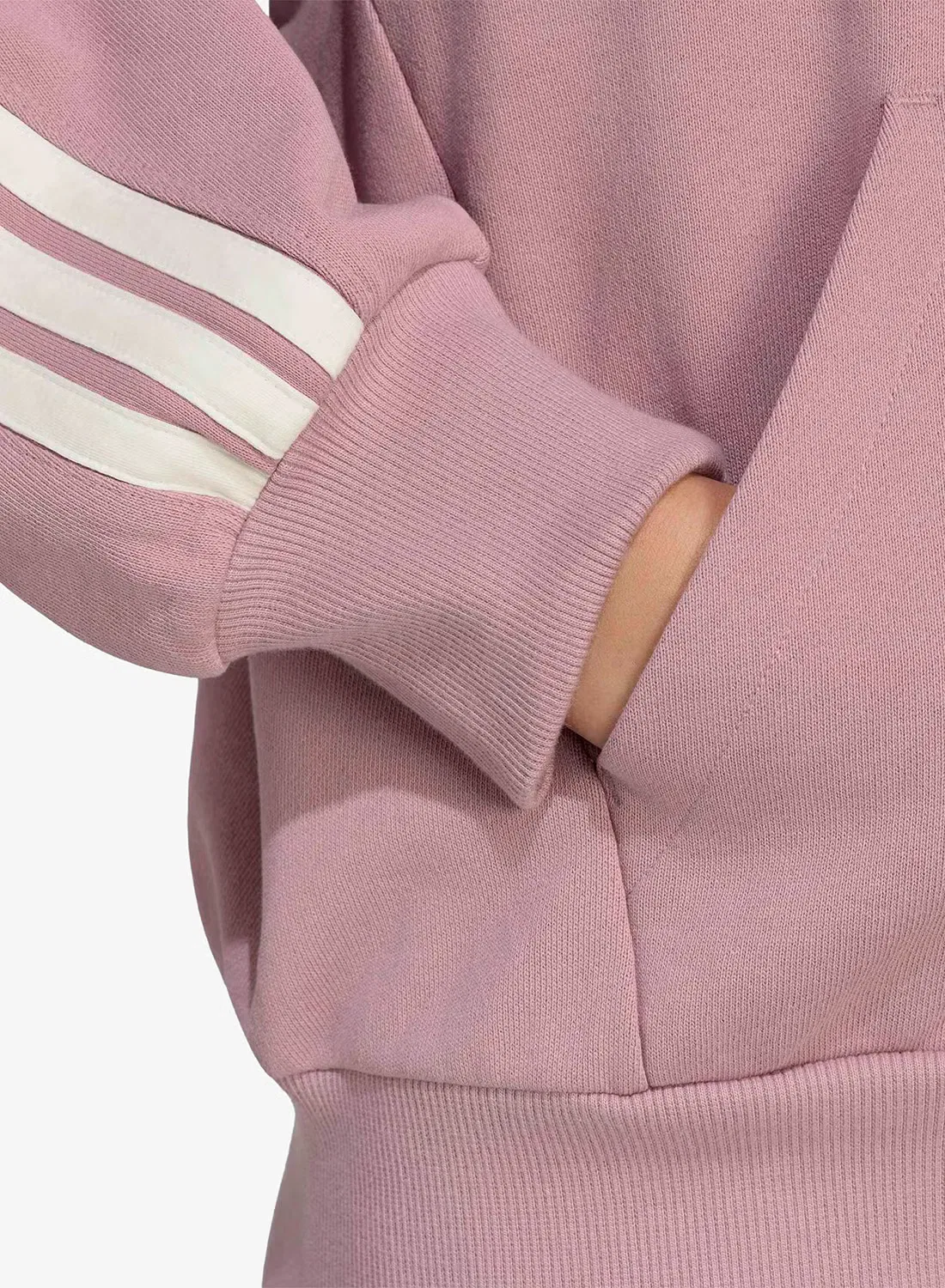 Худи свободного кроя 3-Stripes Adidas, маджента — фото 4