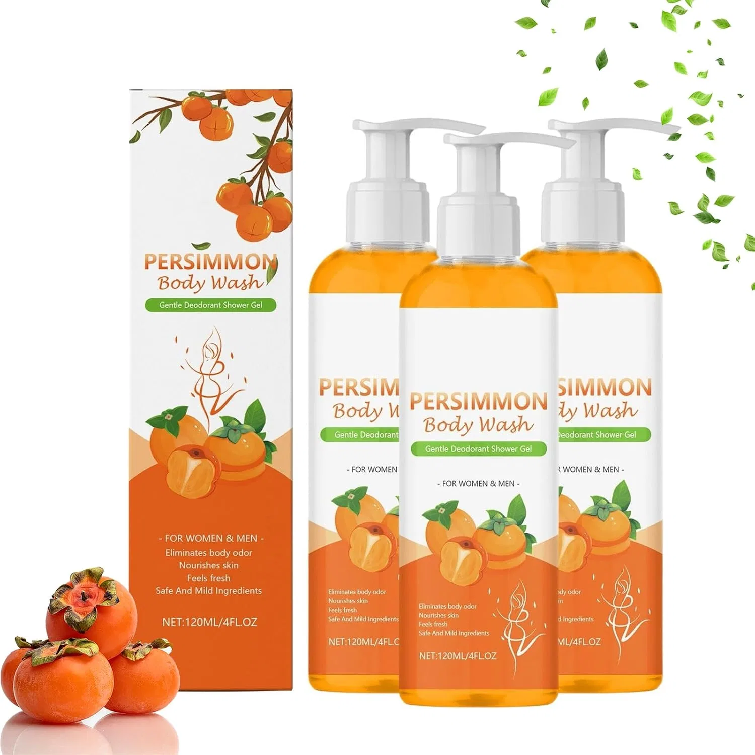 Гель для душа Persimmon, освежающий, 3 шт., 120 мл Generisch