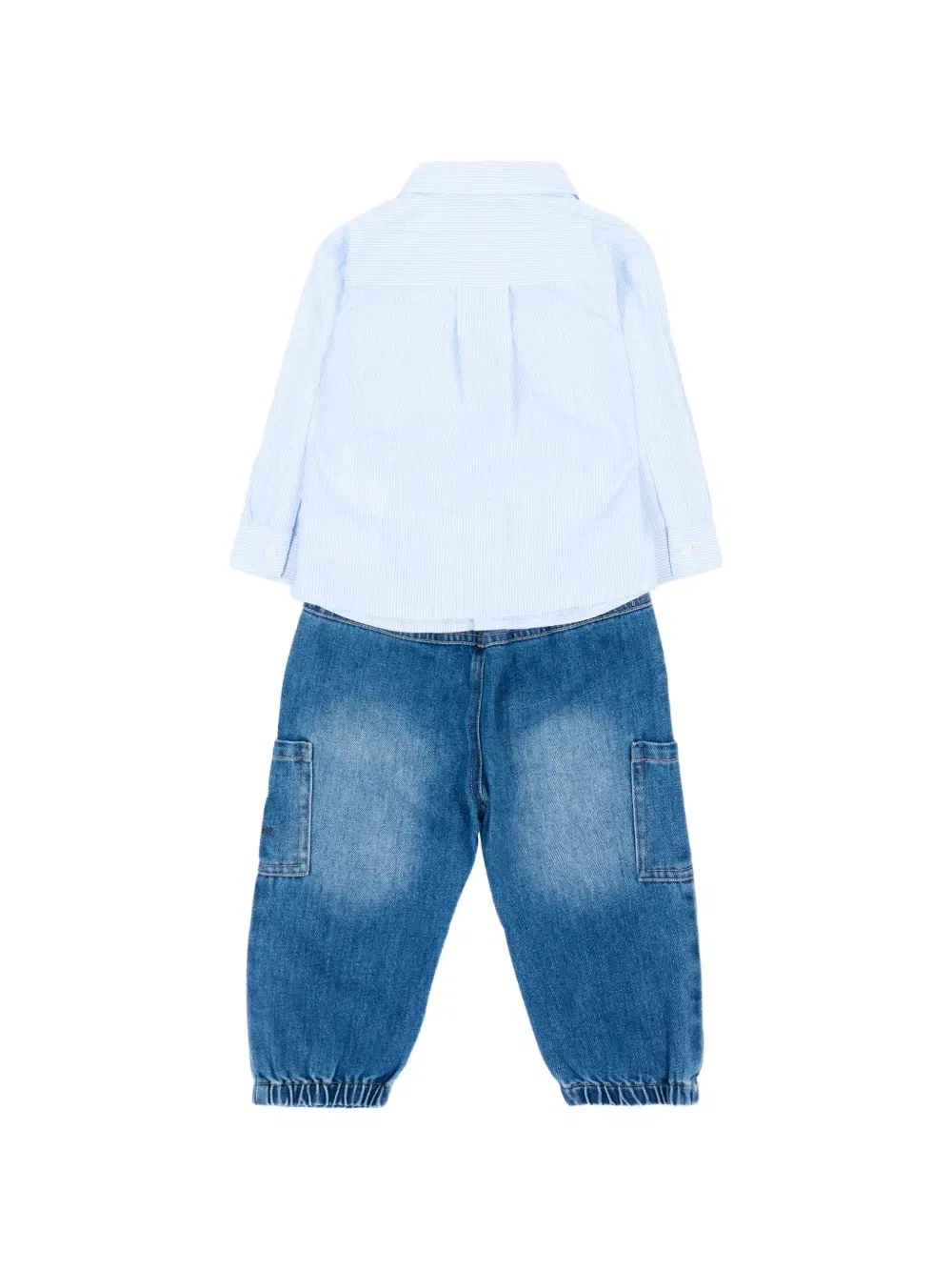 Комплект из брюк с изображением медвежонка Moschino Kids, синий — фото 2