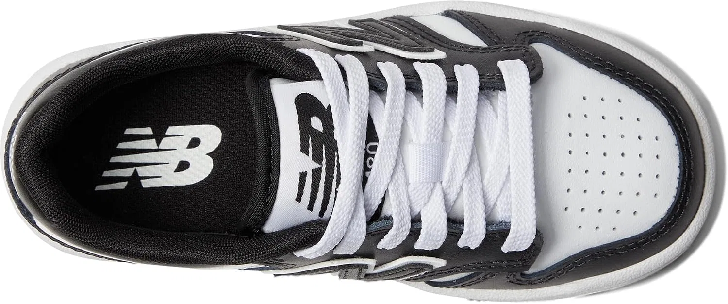 Детские кроссовки для девочек со шнуровкой 480 V1 New Balance, Black/White — фото 3