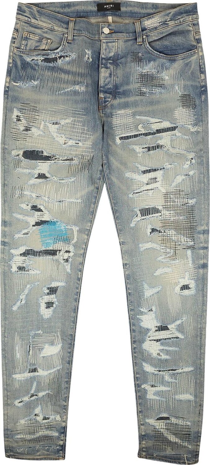

Джинсы Amiri All Over Repair Jean 'Clay Indigo', синий