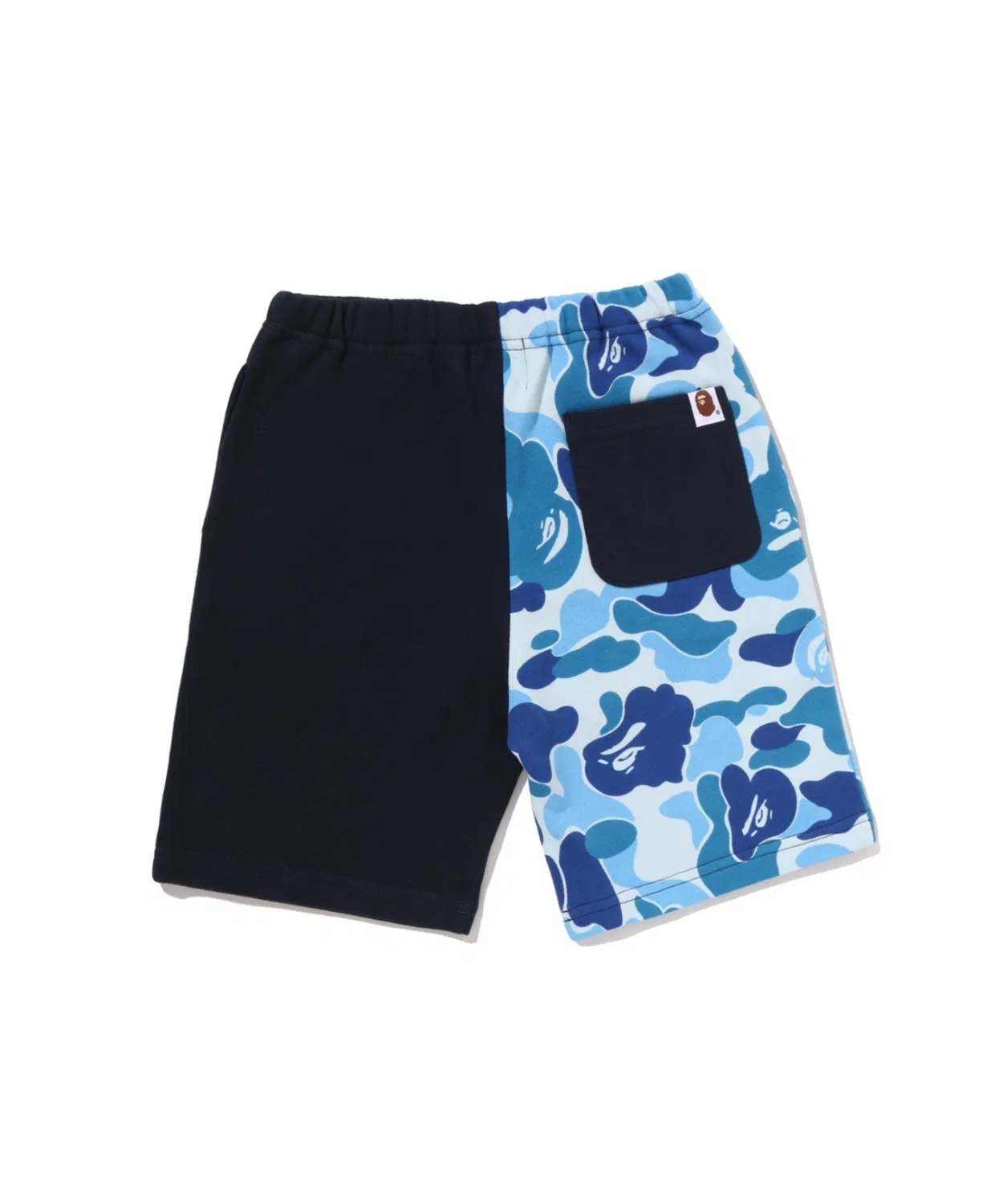 Детские шорты из футера с принтом ABC CAMO MILO FACE A BATHING APE, Blue — фото 2
