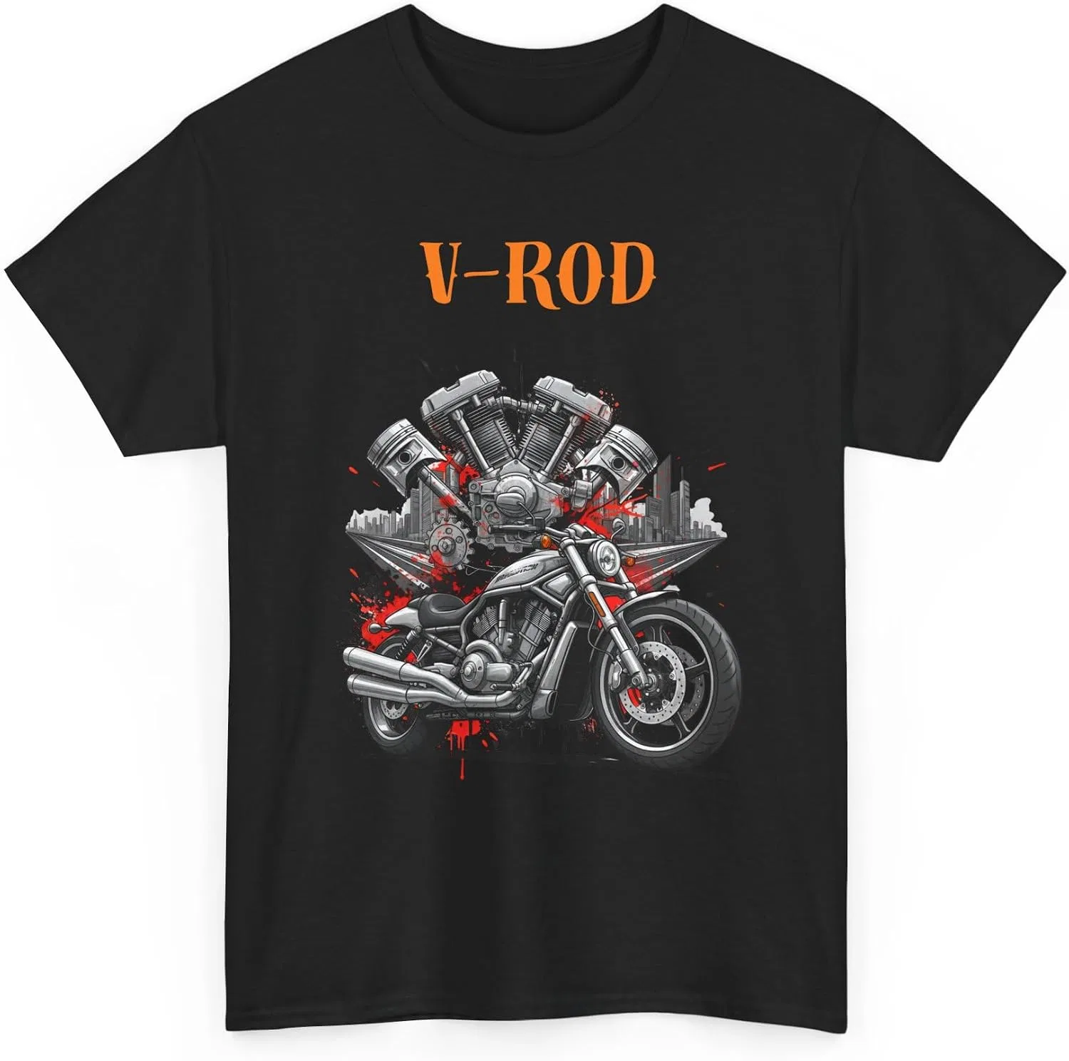 Мужская футболка с графикой Revolution Engine V-Rod, Black