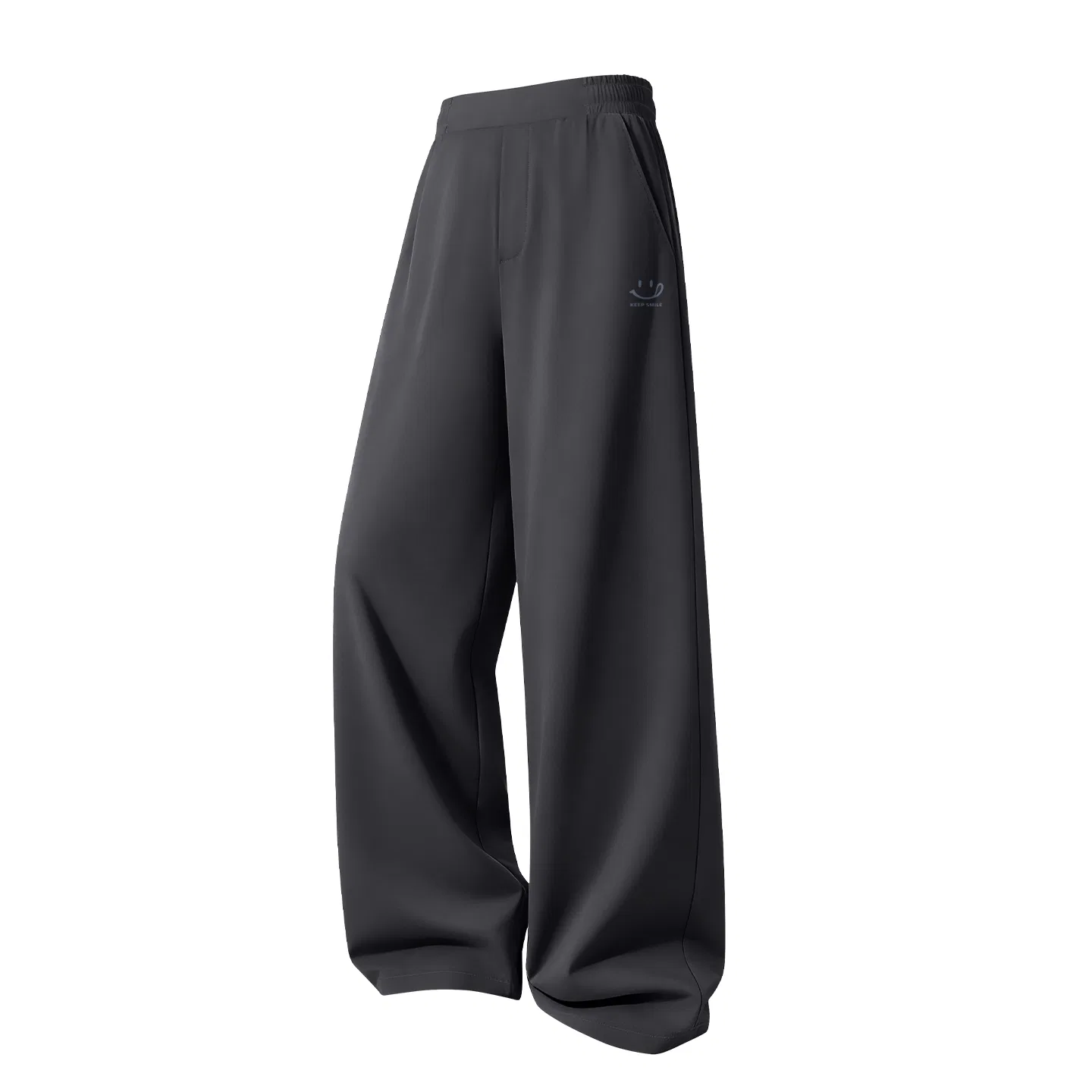 Детские брюки прямого кроя со льняным эффектом MINISO, Carbon Gray (Keep Smiling Pants Logo)