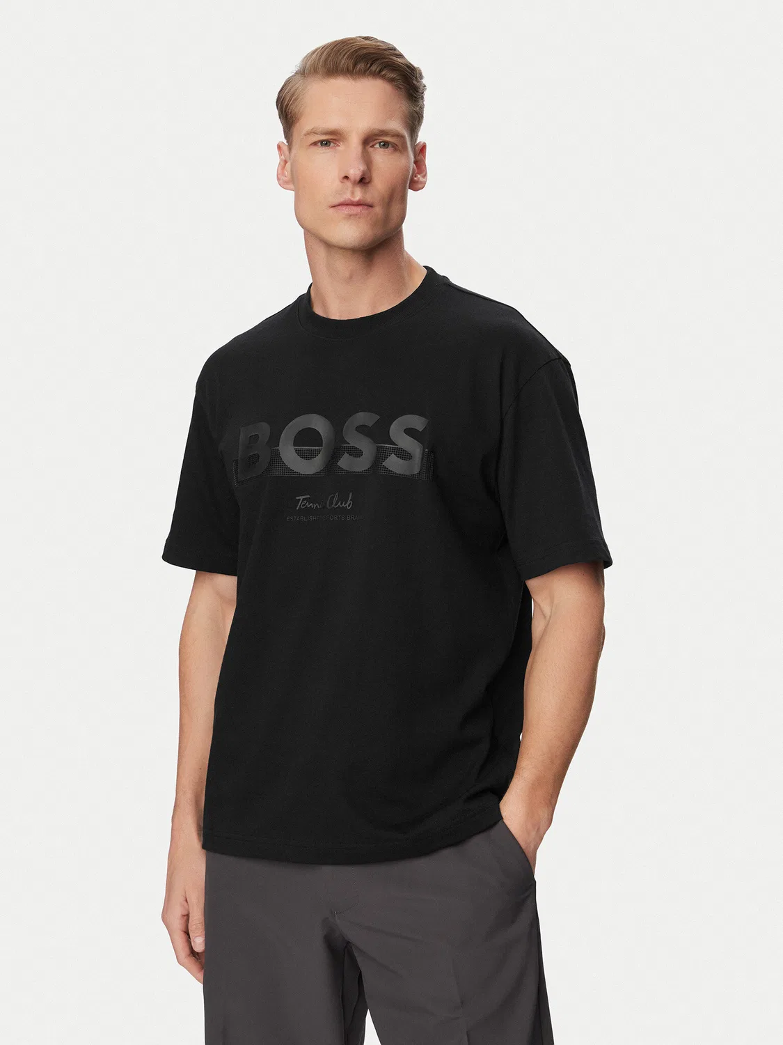 Мужская футболка свободного кроя Ts Member Logo Boss, черный