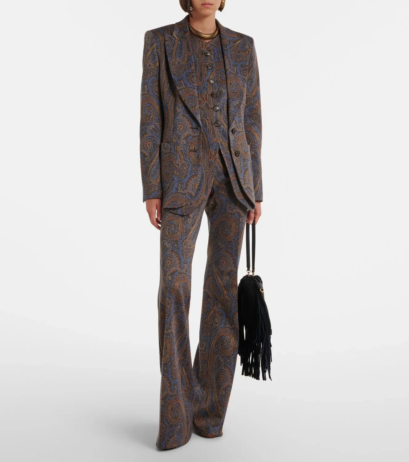 Расклешенные брюки пейсли ETRO, синий — фото 2