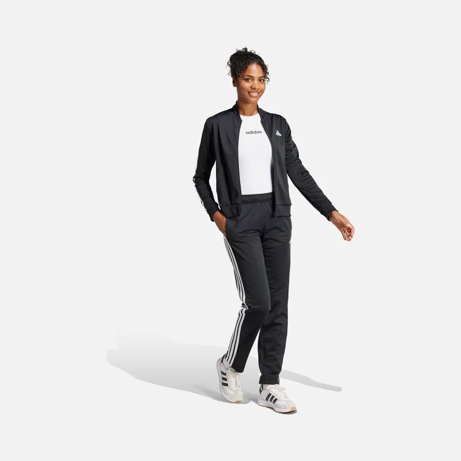Спортивный костюм с молнией и полосками adidas Sportswear Essentials 3-Stripes, Черный — фото 3