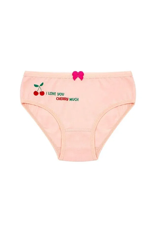 Детские трусы для девочек с принтом Cherry Printed Bow Slip Panties Öts, Colored — фото 4