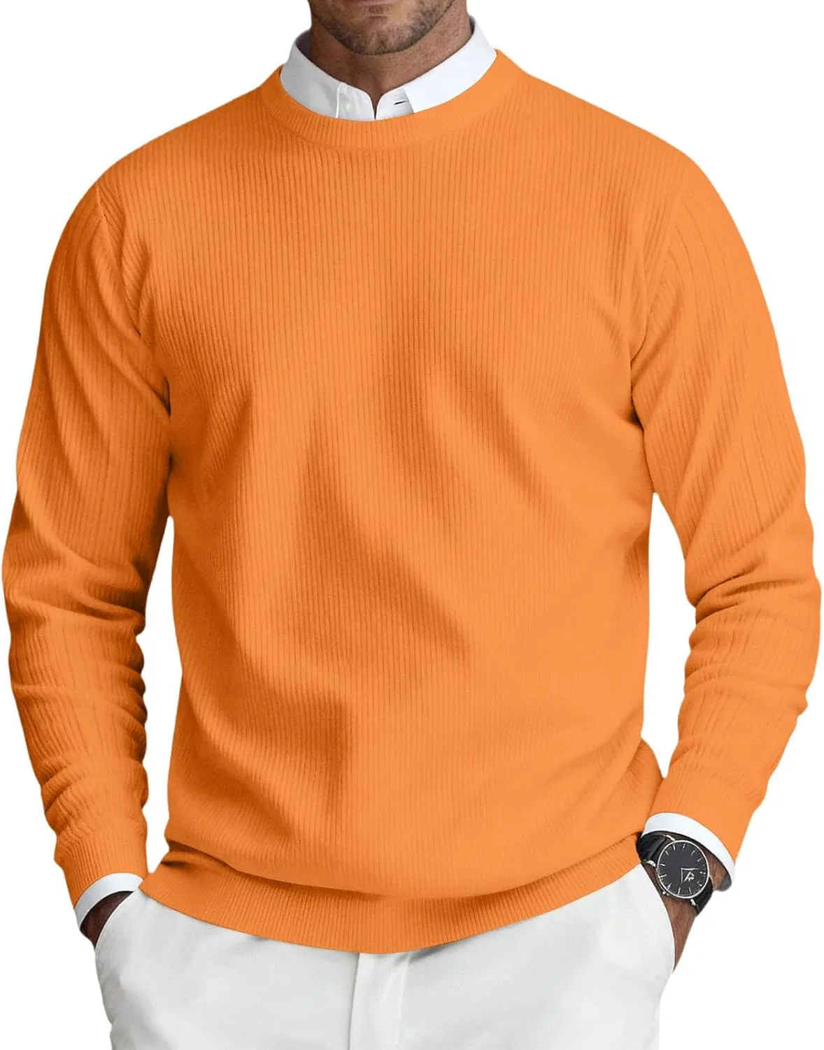 Мужская футболка с длинным рукавом хенли Regular Fit, Orange