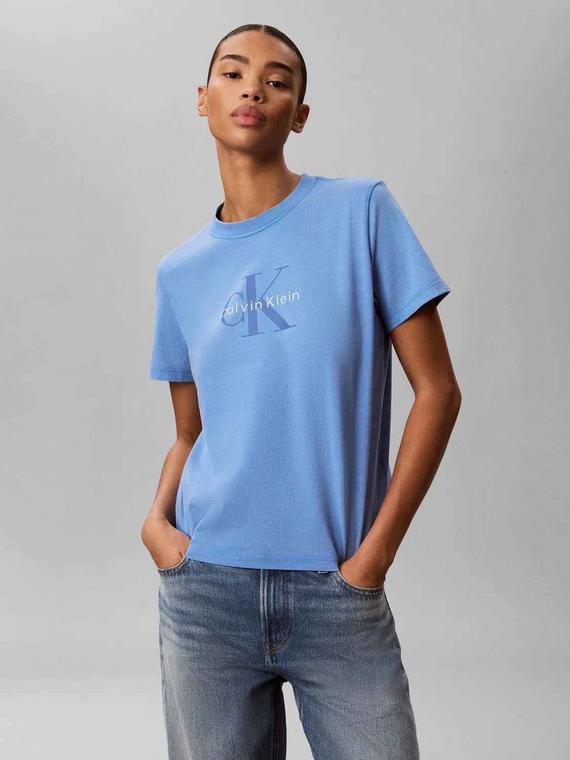 Футболка с монограммой Calvin Klein, синяя
