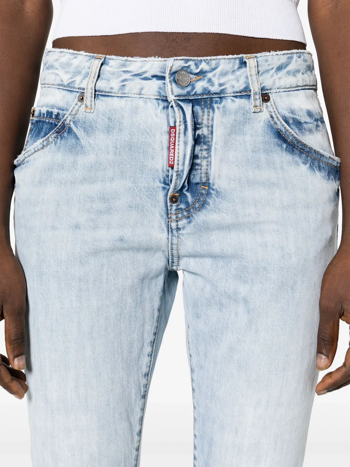 DSQUARED2 Джинсы Slim-Fit Светло-Голубого Цвета — фото 3