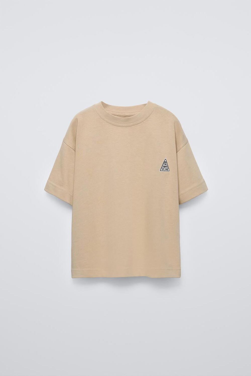 

Футболка с вышитыми мотивами ZARA, цвет tobacco