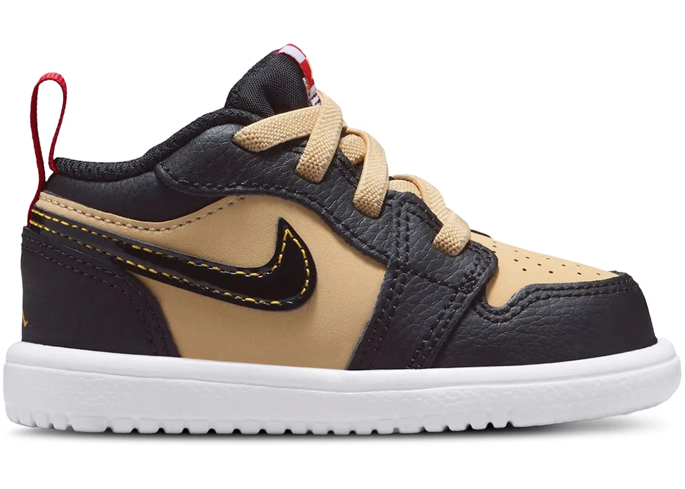 Детские кроссовки Lifestyle с принтом Pizza Jordan 1 Low ALT SE Jordan, Sesame/Fire Red/White/Black