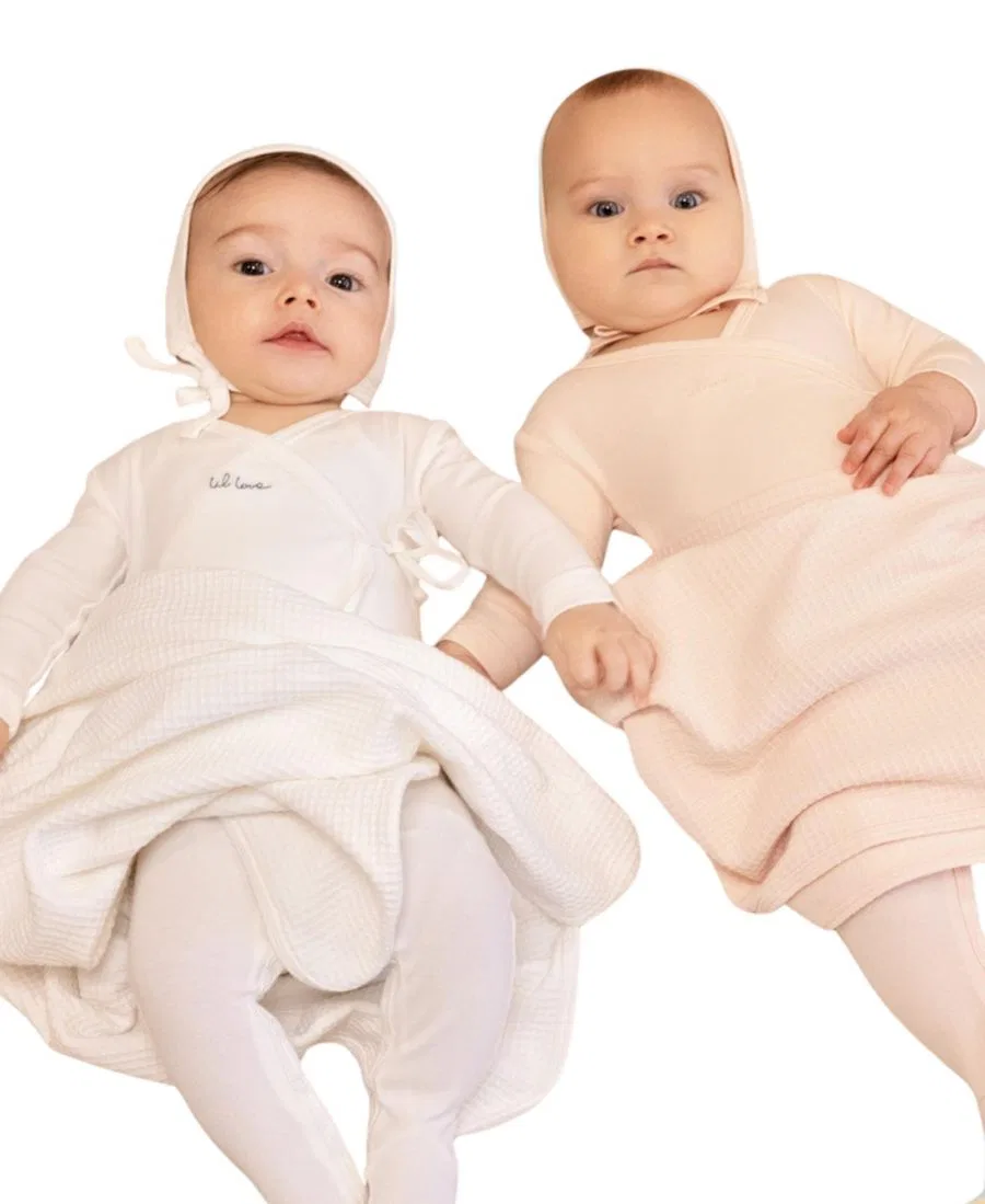 Детский боди-комбинезон с вышивкой Lil Love NoggiWear, Ivory Blue — фото 3