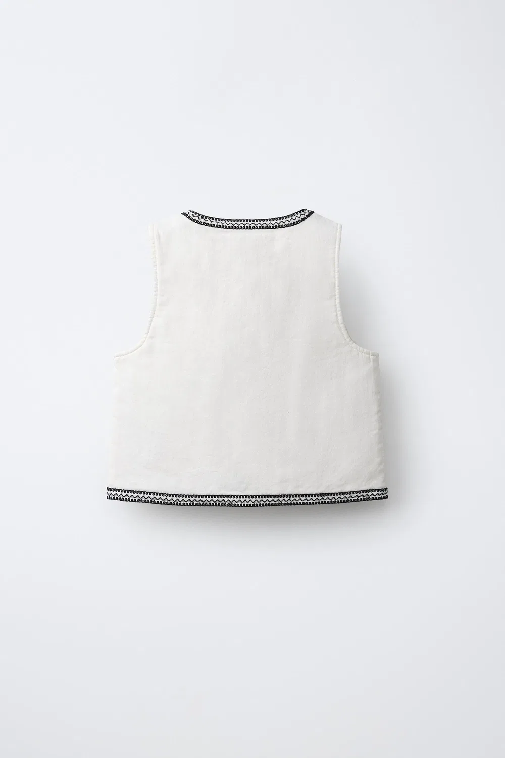 Вышитый жилет ZARA, White — фото 2