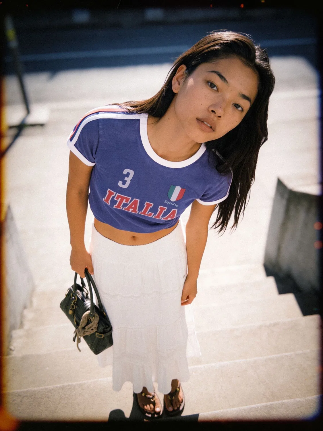 Футболка с принтом, Athletic Football Stripe Superdry, синий — фото 2