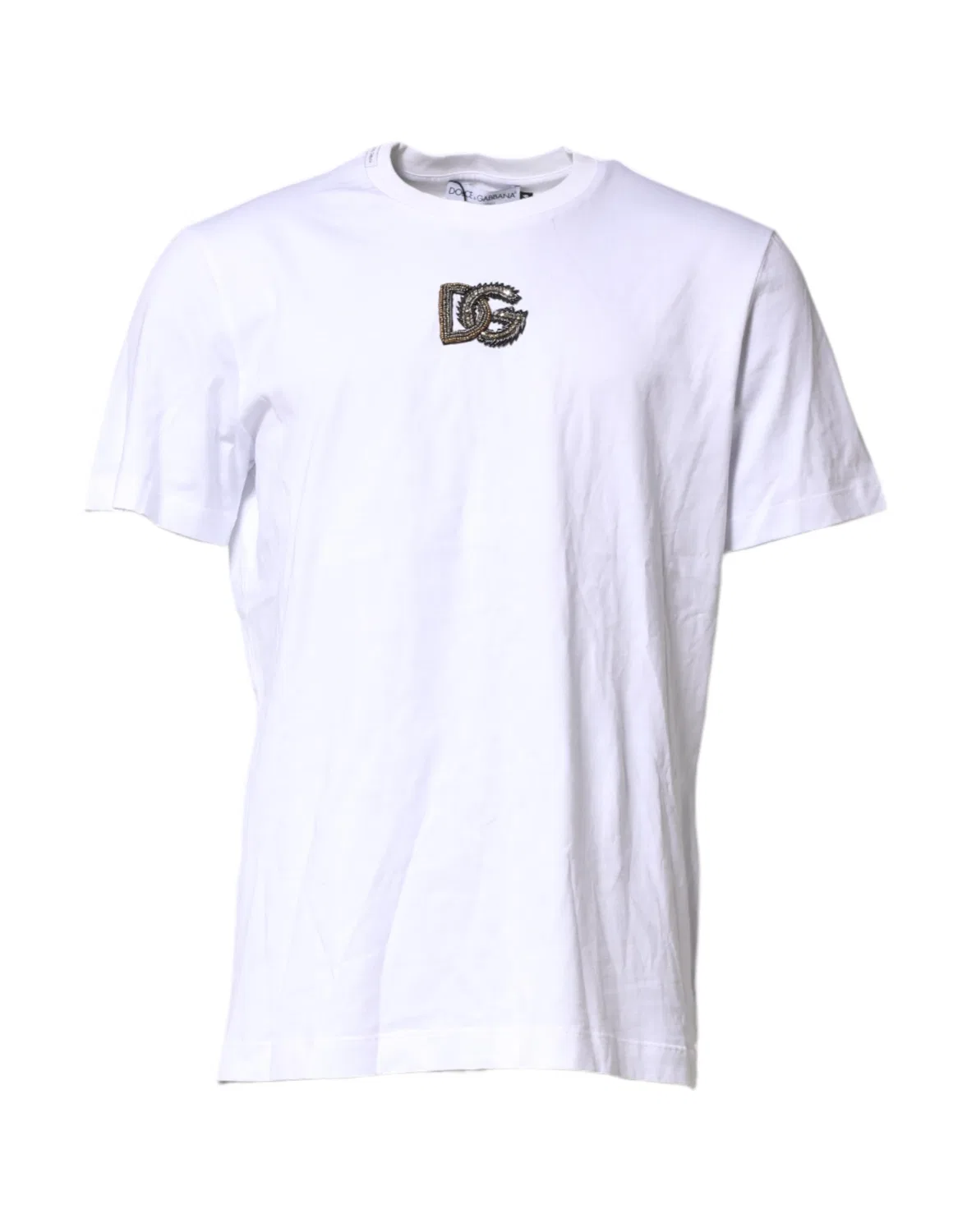 Футболка мужская с вышитым логотипом Dolce & Gabbana, White Cotton