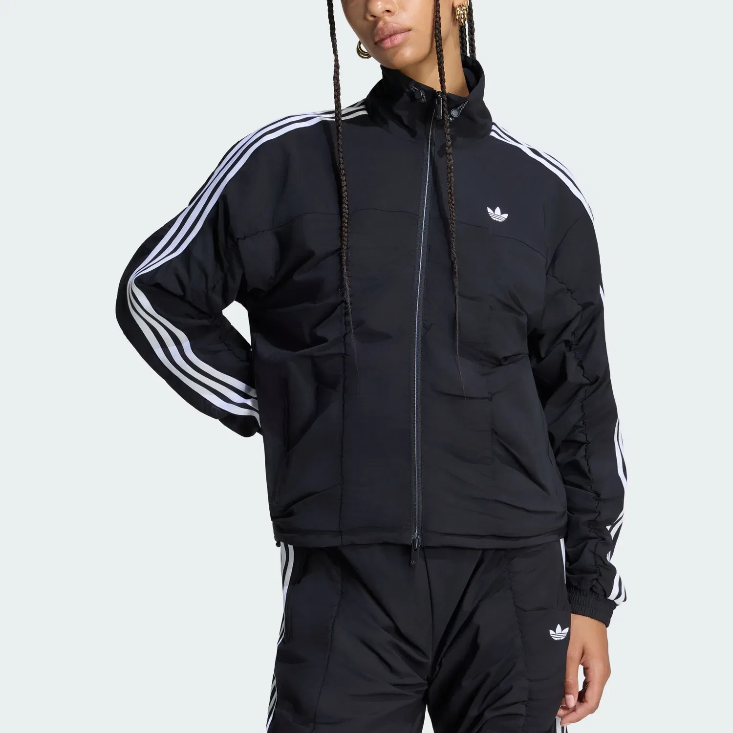 Женская куртка с воротником-стойкой Adidas Originals ADILENIUM, Black — фото 3
