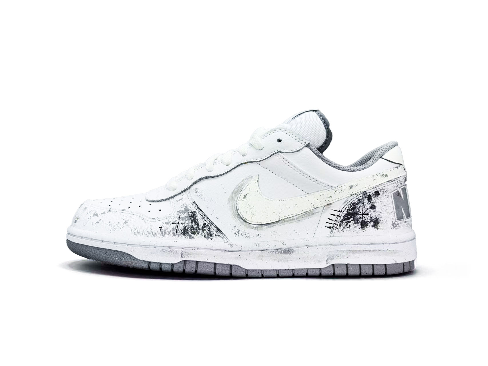 

Nike Большие устойчивые к истиранию дышащие низкие кроссовки для скейтбординга Unisex White