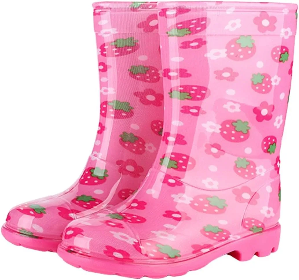 Детские сапоги дождевые с принтом автомобиля Boys Girls Rain Boots, Purple