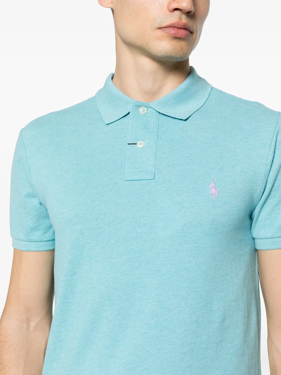 Polo Ralph Lauren Поло хлопковое с вышитой лошадкой, синий — фото 3