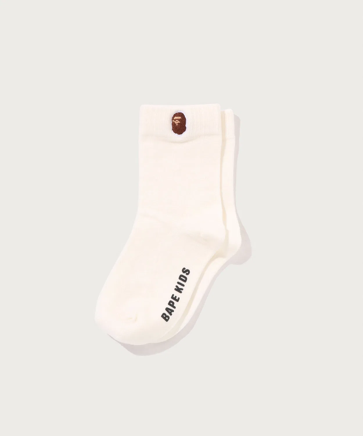Детские носки с вышивкой APE HEAD A BATHING APE, Белый